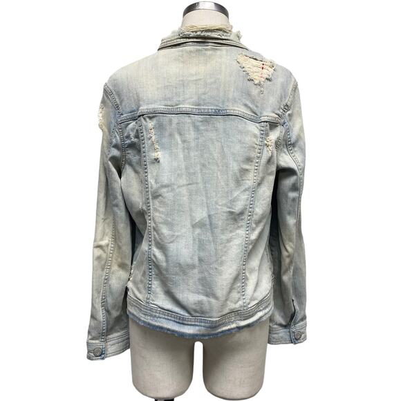 Aeropostale Womens Size L Distressed Denim Button Up Jacket - Picture 9 of 9